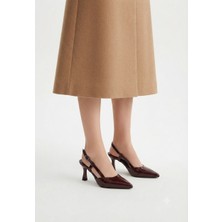 Zerenyus Hoost Premium Bordo Rugan Topuklu Ayakkabı 7,5 CM