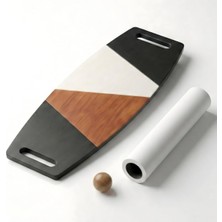 Asitan Renkli Denge Tahtası Balance Roller Board Çift Fonksiyonlu Sörf Eğitim Tahtası Kaykay Eğitim T