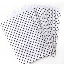 Asitan Puantiye Desenli Kese Kağıdı, Siyah-Beyaz 18X30 cm - 100 Adet