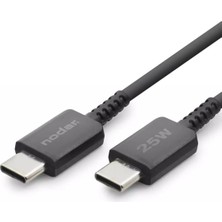 Asitan 25W Usb-C To Type-C Hızlı Şarj ve Data Kablosu 1 Metre - Pd Şarj Kablosu, Siyah