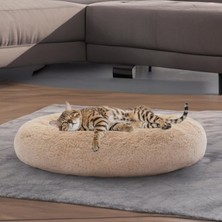 Asitan Large Model (65 Cm) Puffy Kedi Köpek Yatağı (Krem)