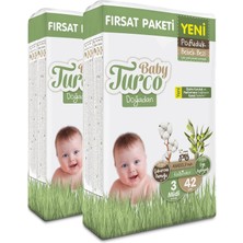 Asitan Baby Turco Doğadan Ekonomik Fırsat Paketi Pofuduk Bebek Bezi 3 Numara Midi 84 Adet