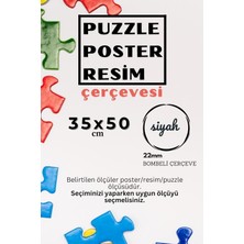 Asitan 22LIK Kahverengi Puzzle Poster Resim Çerçevesi Pvcli Postersiz Resimsiz Çerçeve (Siyah, 35X50)