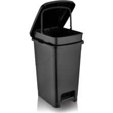 Asitan Omnipazar SRL-3029 Slim Pedallı Plastik Çöp Kovası Iç Kovalı 25 Lt Siyah