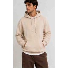 Kandemir Group Kapüşonlu Sweatshirt Üç Ip Şardonlu Bej