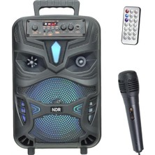 Asitan LED Işikli Bluetooth Hoparlör Mikrofonlu Kablosuz Şarjlı Taşinabilir Speaker Siyah P55