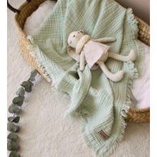 Asitan Zeypba Su Yeşil 4 Katlı Müslin Bebek ve Çocuk BATTANIYESI%100PAMUK Baby Muslin Blanket