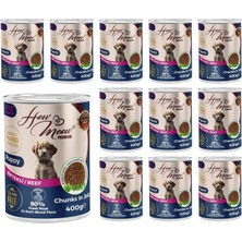 Asitan How Meow Yavru Köpek Biftekli ve Jöleli Konserve Mama 400 gr x 12 Adet
