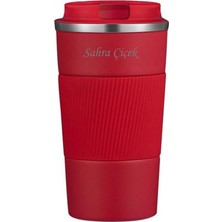 Asitan Tusah 304 Pazlanmaz Çelik 500 ml Kaydırmaz Lastikli Termos Bardak Mug Isme Özel Tek Ebat Kırmız
