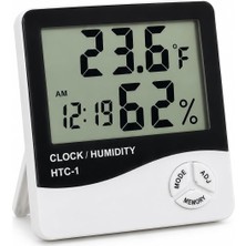 Asitan Dijital Oda Termometresi ve Nem Ölçer LCD Ekranlı Masaüstü Duvar Tipi Sıcaklık Ölçer Saatli