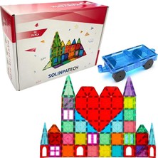 Asitan Arabalı 80 Parça 7.5cm Büyük Boy Manyetik Blok Seti | Güçlü Mıknatıslı Zeka Geliştirici E