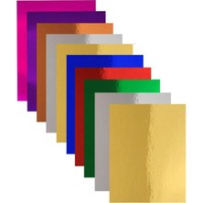 Asitan Artlantis Metalik Aynalı Fon Kartonu 10 Renk 50X70 cm 1 Paket Okul Sınıf Dekoratif Pırıltılı