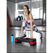 Asitan Step Tahtası Iki Kademeli, Ayarlanabilir Egzersiz Aerobik Spor ve Fitness Adım Platformu Kırmız�