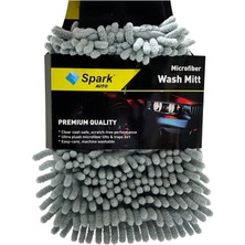 Asitan Spark 7050 Mikrofiber Şönil Oto Temizlik ve Kurulama Eldiveni 16X24 Cm. Gri