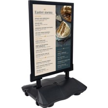 Asitan Yaylı Çift Taraflı Tekerlekli Kaldırım Panosu Su Depolu Reklam DUBASI(B1-700X1000MM)