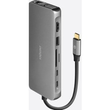 Asitan Aluhub Max 100W Type-C Pd Şarj Destekli 11IN1 4K Hub Dönüştürücü