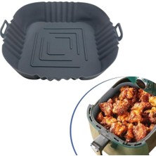 Asitan Renkli Isıya Dayanıklı Yıkanılabilir Silikon -Airfryer Kare Model Pişirme Matı 20 cm