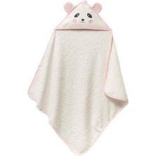 Asitan Pandadots 3D Kapüşonlu Bebek Havlusu – 3D Panda Nakışlı,soft Cotton, 80X80 Cm, 0–12 Ay (Kre