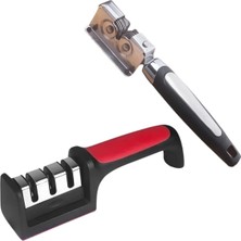 Asitan ® Ikili Bıçak Bileme Seti – 3 Aşamalı Krom Kaplama Manuel Bıçak Bileyici + Metal Gövdeli