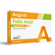 Asitan Argivit Folik Asit Vitamin B9 Içeren Takviye Edici Gıda 30 Tablet