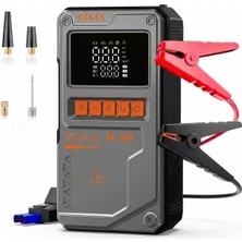 Asitan Akü Takviyeli Lastik Şişirme Hava Kompresörü, 150 Psı Güçlü Hava Basıncı, 10000 Mah Uzun �