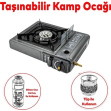 Asitan Taşınabilir Portatif Kamp Ocağı Tekli Tek Gözlü Kartuşlu Piknik Tüp Bağlantılı Gezi Ocak
