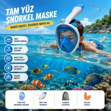 Asitan Hymark Tam Yüz Şnorkel Maske (L-Xl) Beden Panoramik Görüşlü Deniz Gözlüğü Dry Top Sistem �