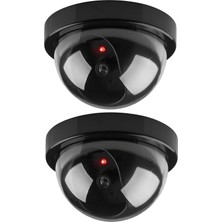 Asitan 2 Adet Kablosuz Fake Dome Caydırıcı Işıklı Ledli Yalancı Kamera Güvenlik Kamerası 360° Der