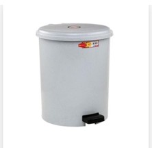 Asitan 10 Lt Pedallı Plastik Çöp Kovası, Gri, Dayanıklı ve Pratik Kullanım Gri