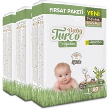 Asitan Baby Turco Doğadan Süper Fırsat Paketi Pofuduk Bebek Bezi 1 Numara Newborn 150 Adet