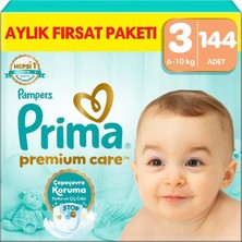 Asitan Prima Premium Care Bebek Bezi 3 Numara 144 Adet Aylık Fırsat Paketi