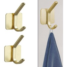 Asitan Yapışkanlı Metal Banyo Mutfak Eşya Havlu Vb. Ürün Askılığı Siyah -AL4618 2 Adet (Siyah)