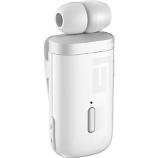 Asitan Exenar Makaralı Kulaklık Titreşimli Yaka Mandallı Makaralı Bluetooth Kulaklık 20 Saat (Beyaz)