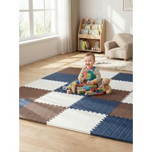Asitan 6 Parça 50X50 Puzzle Mat - 100X150 cm Kurulumlu Oyun Spor Matı Puzzle Halı Tatami 13M (Kahverengi