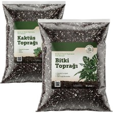 Asitan Bitki Bakım Seti 1 Adet 5 Litre Kaktüs Toprağı + 1 Adet 5 Litre Bitki Toprağı Toprak