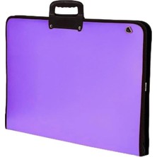 Asitan Lila Resim Çantası Fermuarlı Kulplu 37X54 cm 1 Adet Teknik Resim Dosya Çantası 35X50 cm Askıl�