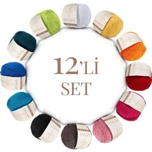 Asitan Premium 12 Adet 50 gr Baby Cotton Amigurumi ve Punch (Panç) Ipi Set3