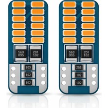 Asitan T10 Park Ampulü, Turuncu, 24 Led, Ultra Parlak, Amerikan Park Görünümü, Arıza Lambası Yakmaz,