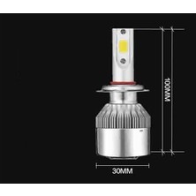 Asitan Hb4 LED Xenon Şimşek Etkili Far Ampulü Seti, 8000 Lümen, 6000 Kelvin, 2 Adet
