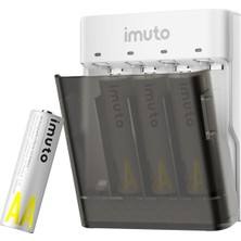 Asitan Imuto 3600MWH Aa Şarj Edilebilir Pil + Power Case Şarj Kiti (4'lü Paket)