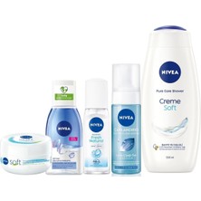 Asitan Çeyiz Seti Duş Jeli 500ML Yüz Yıkama Köpüğü Deodorant Göz Makyaj Temizleyici Krem Çantalı