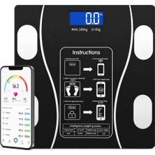 Asitan Healtcare Dijital Baskül Bluetooth Vücut Analizi -Dijital Akıllı Tartı-Yağ Ölçer Tartı Ak