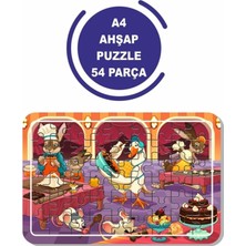 Asitan Lipyos Sevimli Hayvanlar Mutfakta 54 Parça Ahşap Puzzle