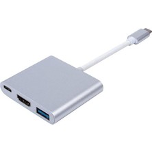 Asitan 6249 USB 3.1 Type C To HDMI USB 3.0 Çevirici Dönüştürücü Adaptör Kablosu