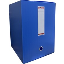 Asitan Arşiv Klasörü 29X25X36CM A4 Için Oluklu Plastik Mavi Lastikli Sırt Etiketli Metal Parmak Halkal