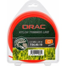 Asitan Orac Kare Tırpan Misinası 4.0 mm x 28 mt Turuncu / Kare Kesit, Yüksek Dayanıklılık, Tüm Tırp