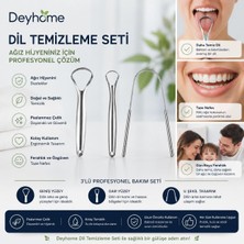 Asitan 3'lü Profesyonel Dil Temizleme Seti Paslanmaz Çelik Dil Kazıyıcı Ağız Hijyen Aparatı / Geni�