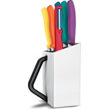 Asitan Victorinox 6.7126.6C1 Swiss Classic 7li Soyma Bıçağı Blok Set, Renkli