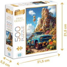 Asitan Çiçekli Kamyon 500 Parça 2,2mm Kalınlık 48X33CM Profesyonel Hobi Puzzle Yapboz Serisi