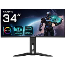 Asitan MO34WQC2 34 OLED Wqhd 3440X1440 240Hz 0.03MS Freesync Premium Pro, HDR400, HDMI 2.1, Dp, Kvm, Kavisl